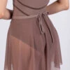 06017/1 CLARA, Mesh Skirt With Ties-Coffee