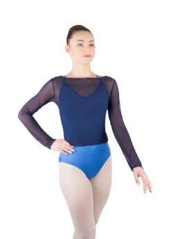 Natasha Mesh Top Encore Blue