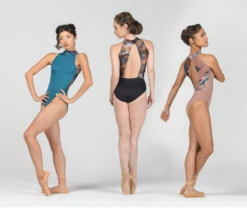 Ballet Rosa Riley High Neck Open Back Leotard Encre Blue -Fashion Clothing Store Riley1