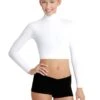 Capezio Turtleneck Long Sleeve Top -Fashion Clothing Store capezio turtleneck long sleeve top white tb107 f