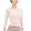 Repetto Long Sleeves Top In Rosette Lace-Pink