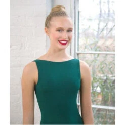 Capezio Studioline Deep V-back Tank Leotard SE1009W Woman Teal -Fashion Clothing Store justaucorps capezio se1009w