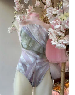 Maldire Lilith High Neck Pink Mesh Hand Made In Italy- New Arrival- Will Go Fast